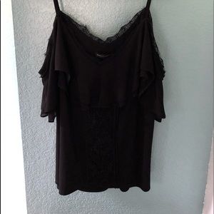 WHBM Off Shoulder Flutter Sleeve Top